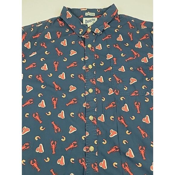 Duluth Trading Co Untucked Mens 3XL Relaxed AOP Surf & Turf Short Sleeve Shirt - Picture 2 of 7